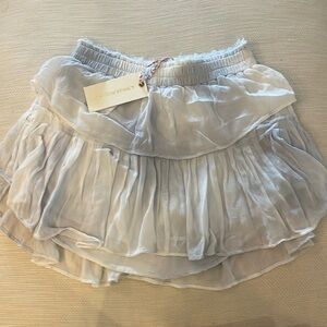 LoveShackFancy ruffle mini skirt, size xs, color: bedroom blue